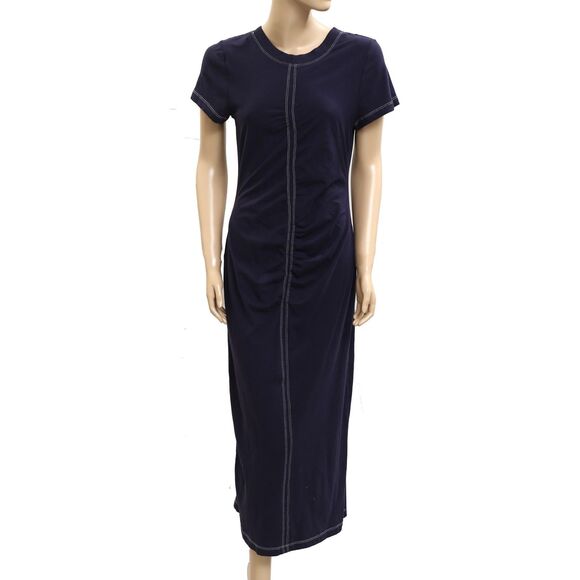 Daily Practice by Anthropologie Navy Tee Maxi Dress Short Sleeve Cotton M 281410 - Picture 1 of 5
